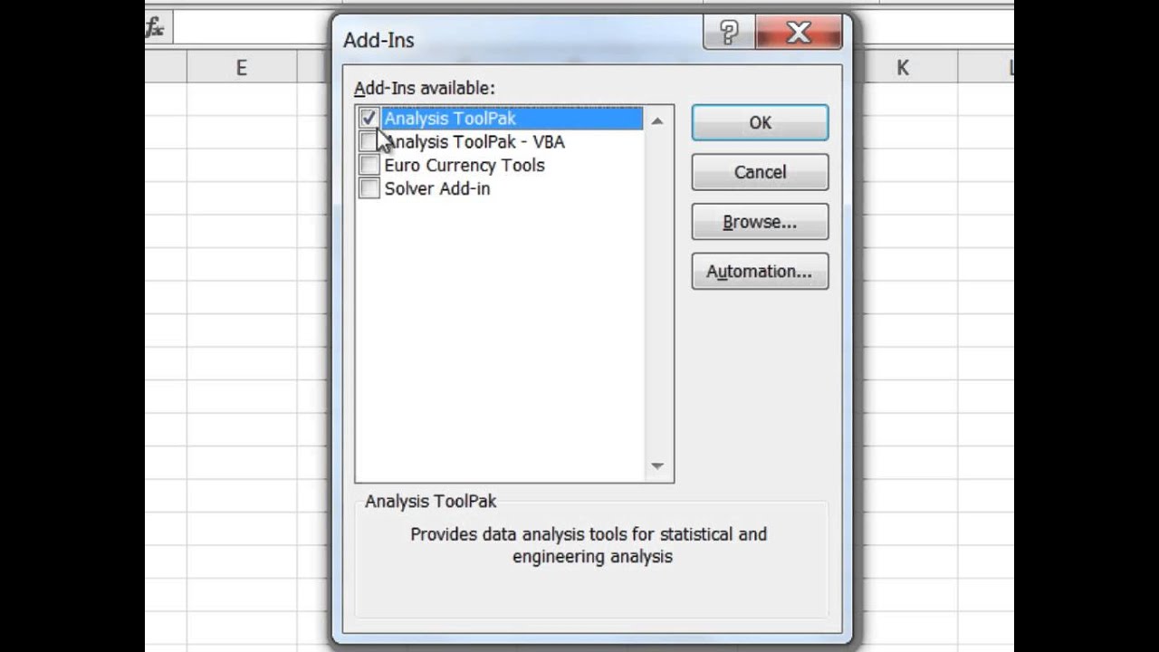 download data analysis toolpak for excel 2011 mac